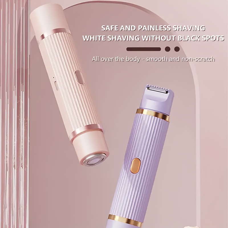 1 pieza Recortadora de pelo eléctrica y depiladora 2 en 1 para mujer - Dispositivo de depilación y para vello corporal completo recargable por USB, ultrasuave para la piel, compacto para el hogar y viajes - Regalo perfecto de San Valentín/aniversario para ella