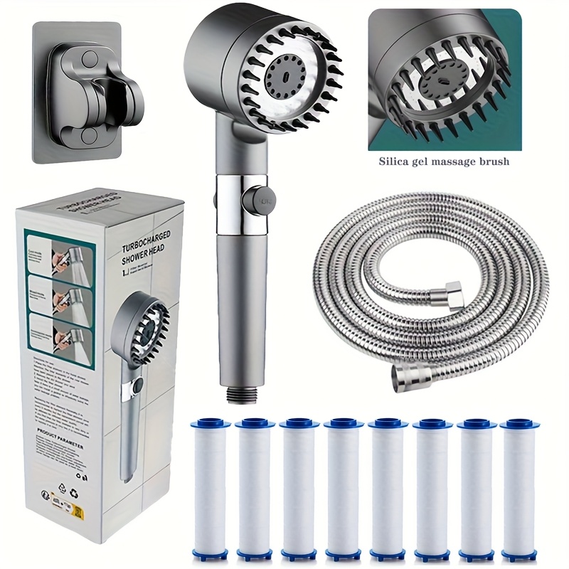 Nuevo juego de cabezal de ducha iónico de 6/11 piezas, boquilla de ducha de alta presión de mano, cabezal de ducha filtrado con filtro de repuesto, múltiples modos de rociado, incluye interruptor ON/OFF, fácil de instalar, uso extendido, configuración completa para uso en la duch
