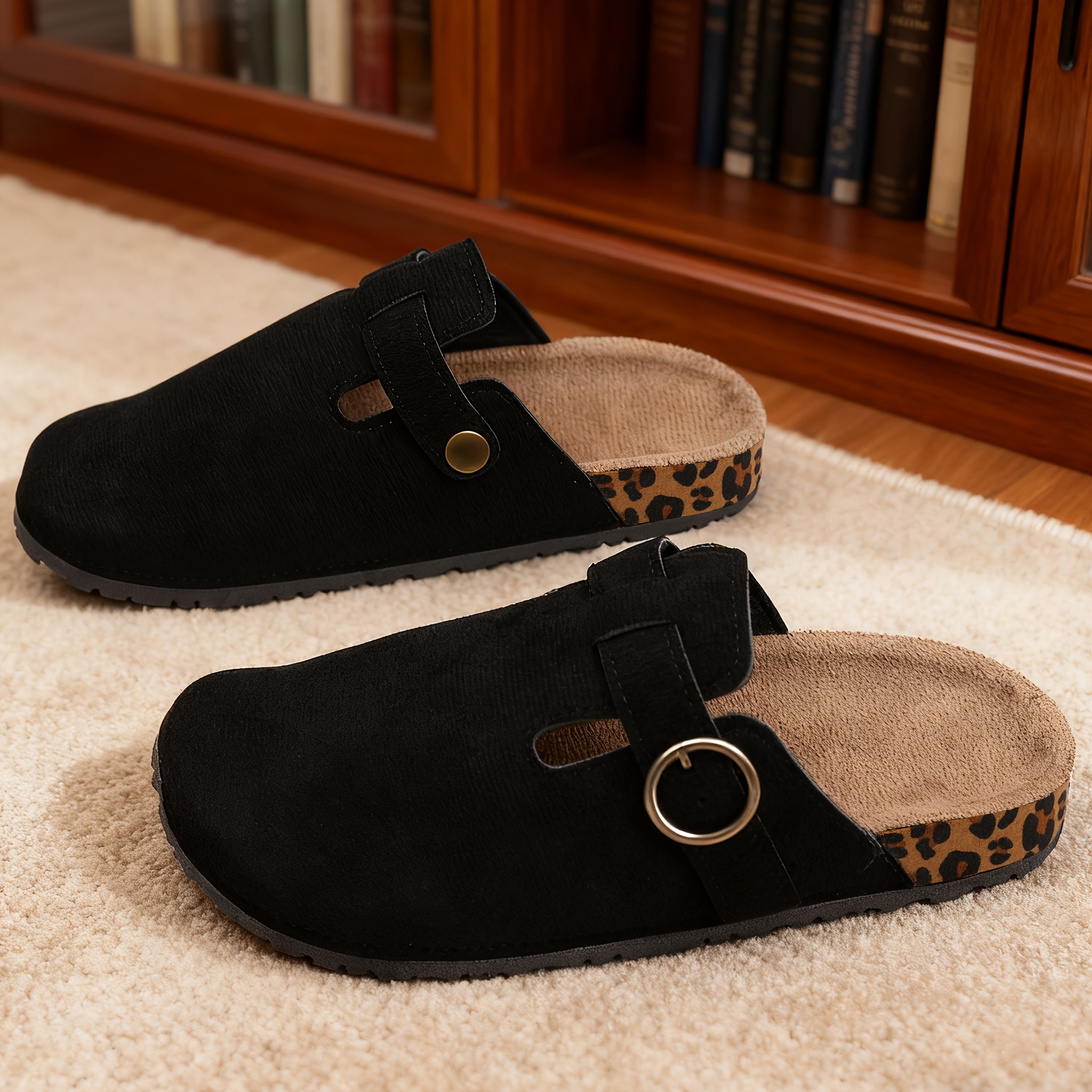 Pantuflas de estilo nuevo para exteriores sin cordones con punta cerrada y suelas gruesas, suaves y antideslizantes, muelas sin cordones de estilo vintage para mujer, punta redonda con suelas gruesas de goma, calzado cómodo para otoño/invierno, muelas casuales de talla grande, za